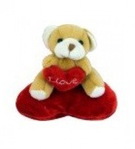 pelúcia 63007-Chaveiro urso/cachorro sentado no coração 7cm 3por10
