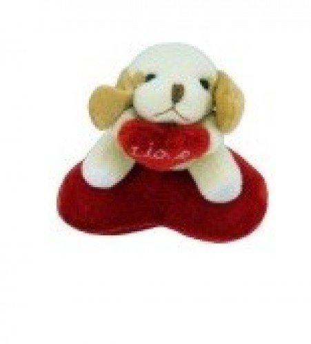 pelúcia 63007-Chaveiro urso/cachorro sentado no coração 7cm 3por10